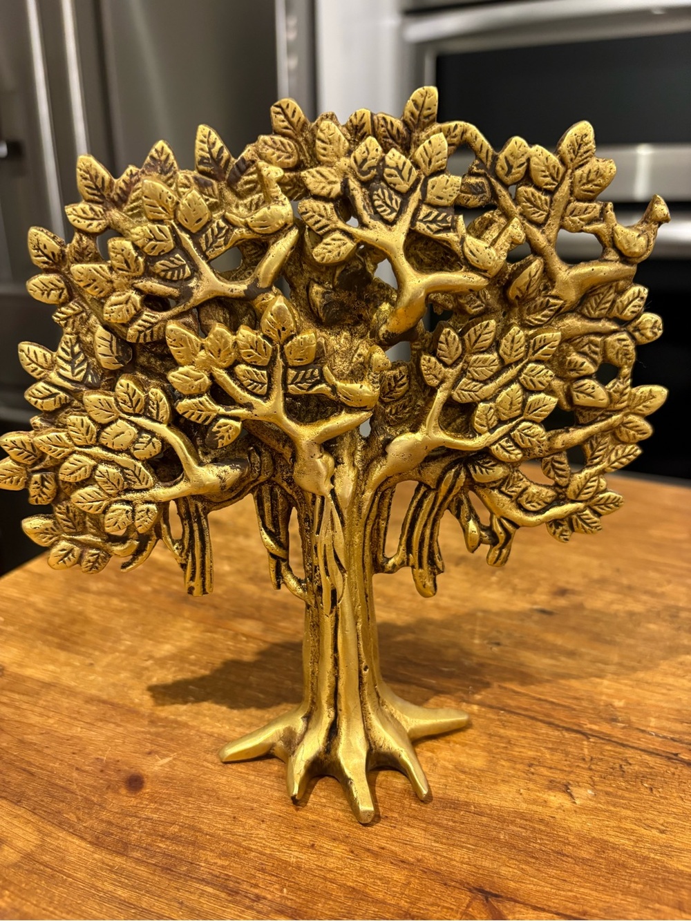 Brass Kalpavriksha Tree of Life Decorative Golden Tree Sculpture